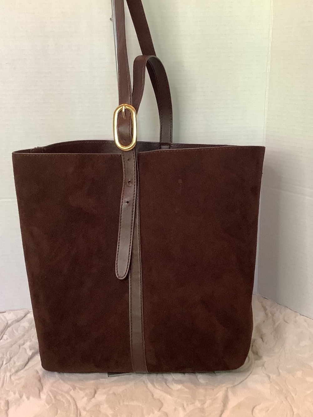 GUC Old Navy Brown Suede crossbody tote satchel